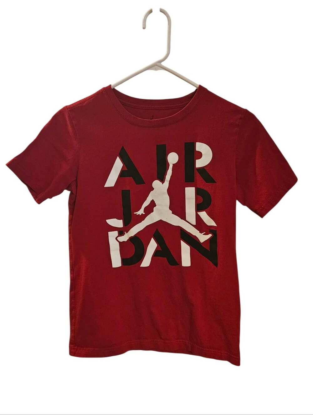 Jordan Red Short Sleeve Tee with White & Black Jumpman Graphic